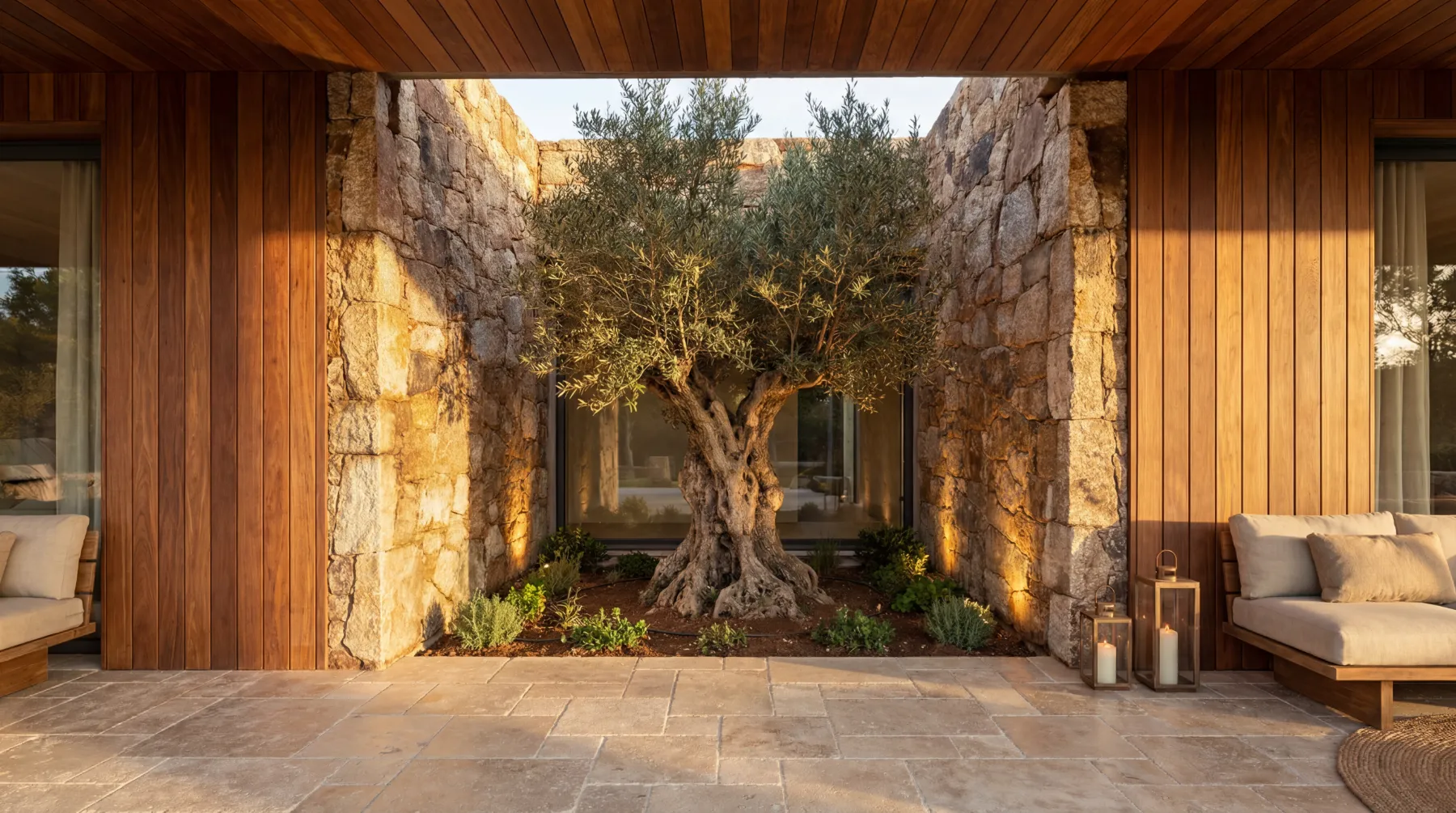 Le patio à l'olivier