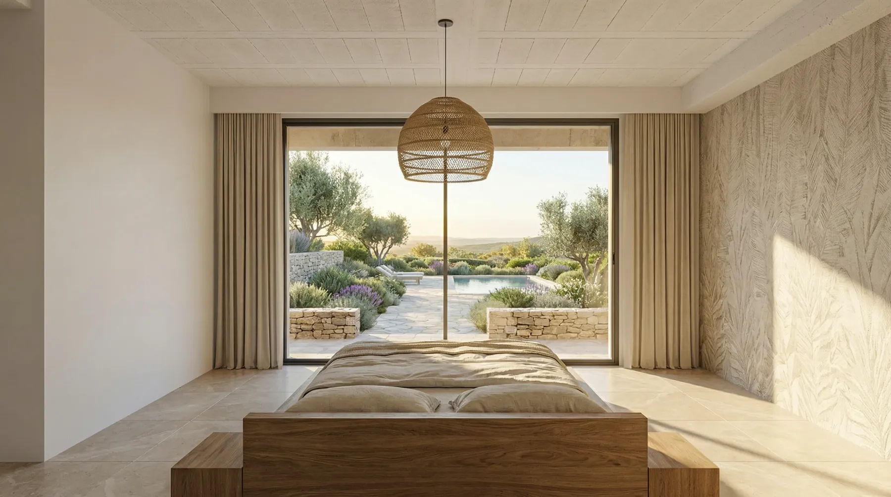 La suite master ouverte sur le jardin