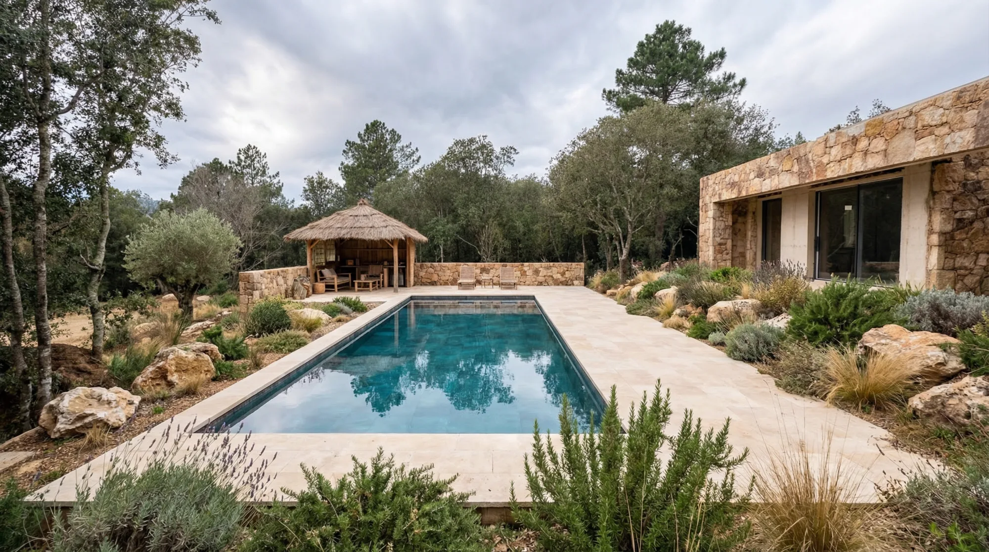 Villa Terra — piscine et maquis sur les hauteurs de Lecci